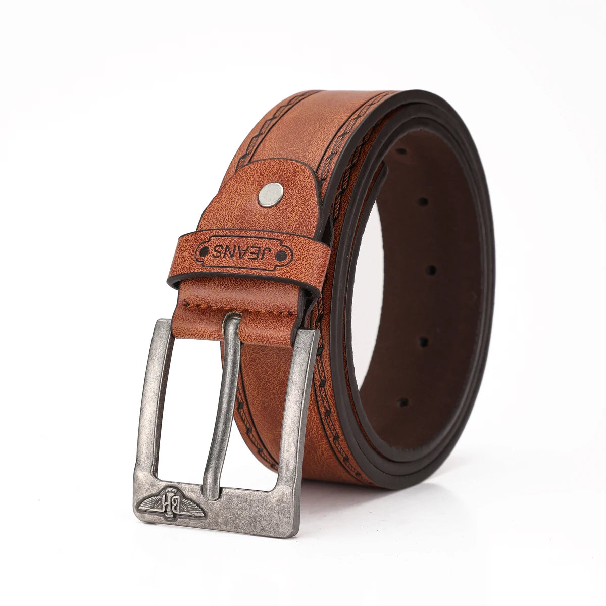 A Western-style PU leather belt for both men and women, a classic and casual retro belt