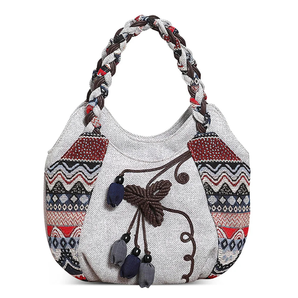 MOTAORA Women Handbags Vintage Canvas Bag Ladies Canvas Handbag Casual 2025 Woven Small Handbag Fabric Gout Craft Female Handbag