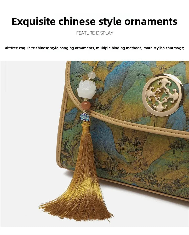 1PCS Chinese style Women's Bag New Light Luxury Atmospheric High-end Handbag Large Capacity Single-Shoulder Crossbody Bag