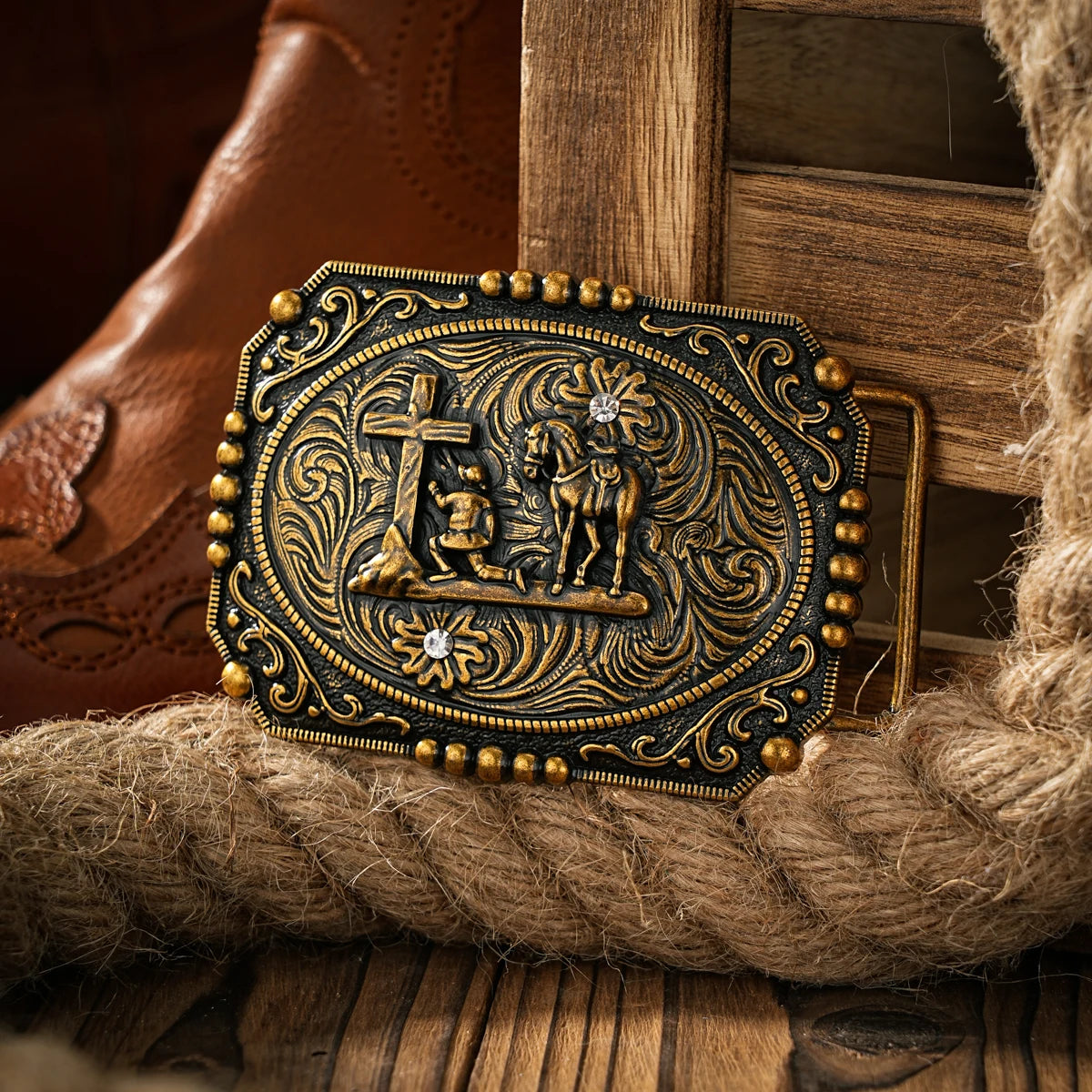 Western style plate buckle belt metal buckle one belt buckle