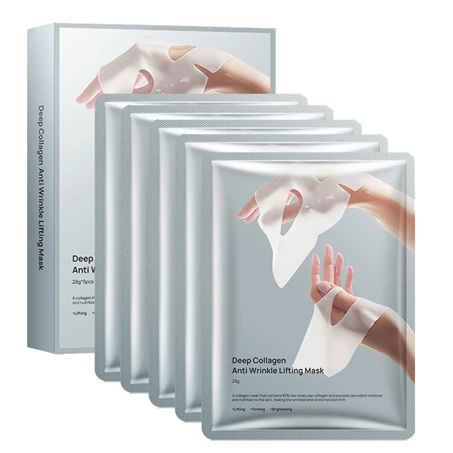 Deep Collagen Anti Wrinkle Lifting Mask Collagen Face Mask Overnight, Deep Collagen Mask for Lifting Firming Moisturizing(5Pack)