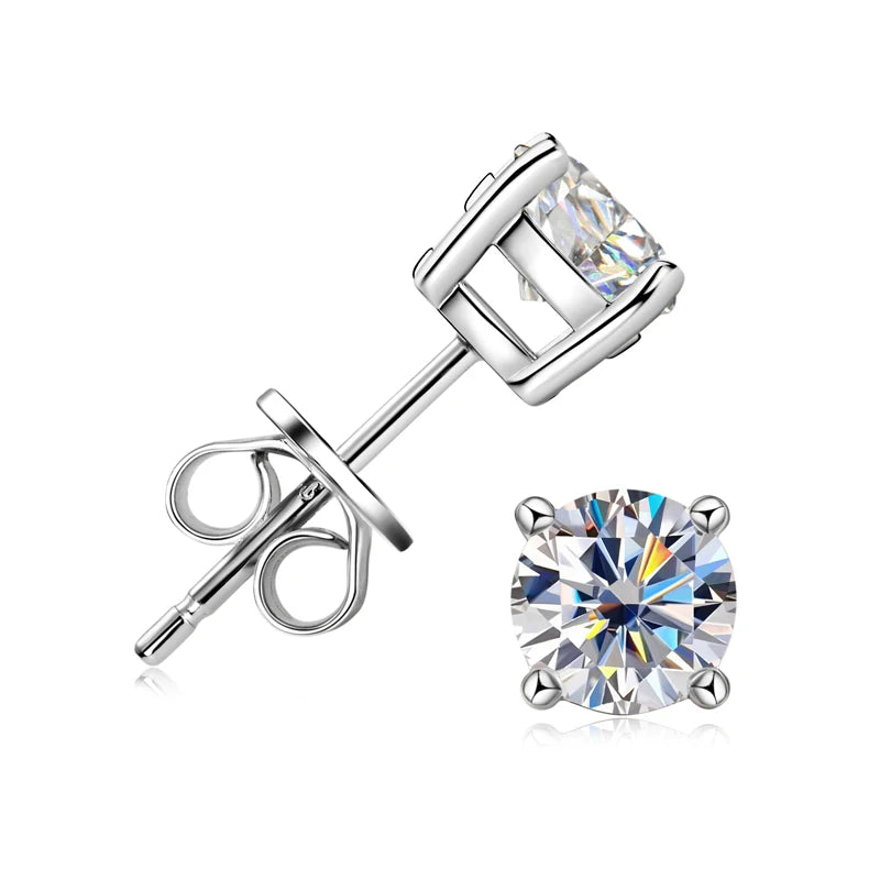 Lnngy Dazzling 5mm 0.5ct Moissanite Earrings For Women 925 Sterling Silver Double Wear Stud Earring Pendientes Plata 925 Jewelry