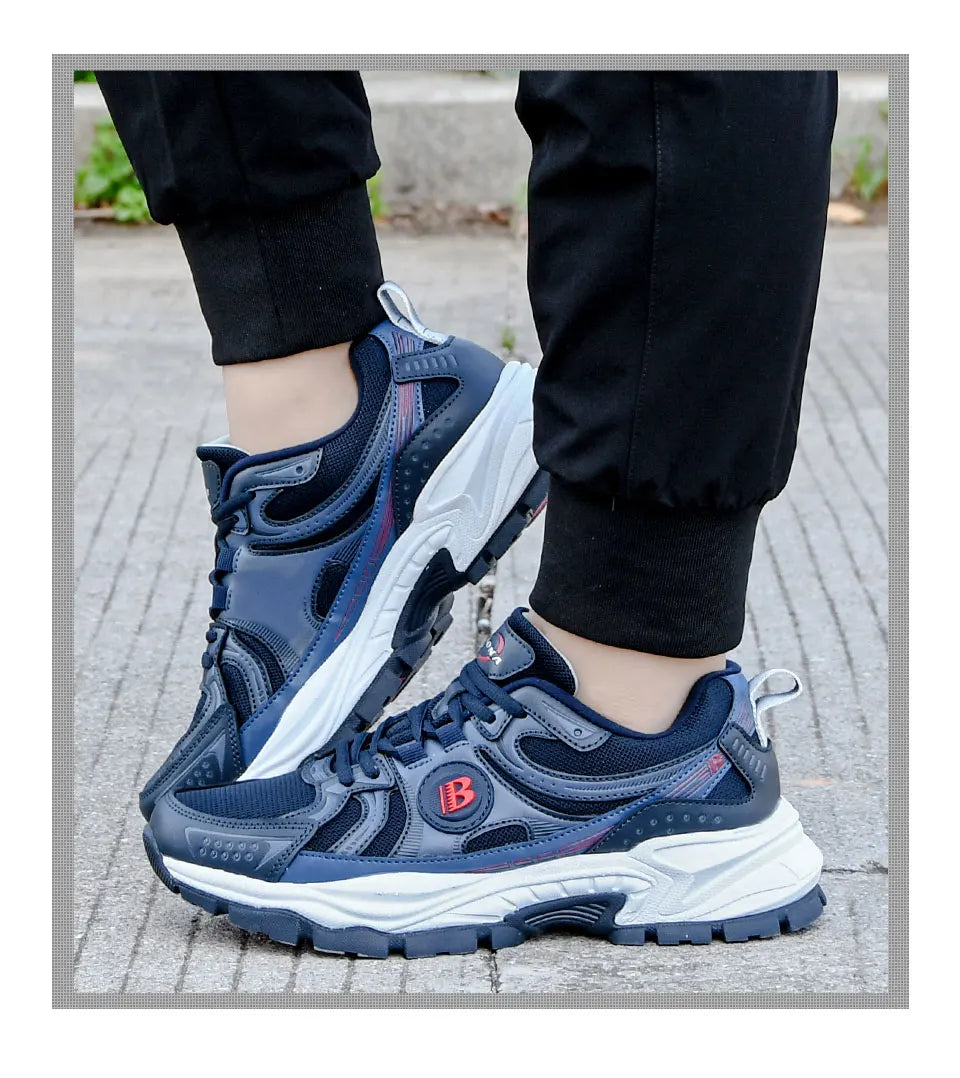 BONA New Designers Action Leather Mesh Jogging Shoes Men Breathable Running Shoes Walking Sports Sneakers Athletic Trainers