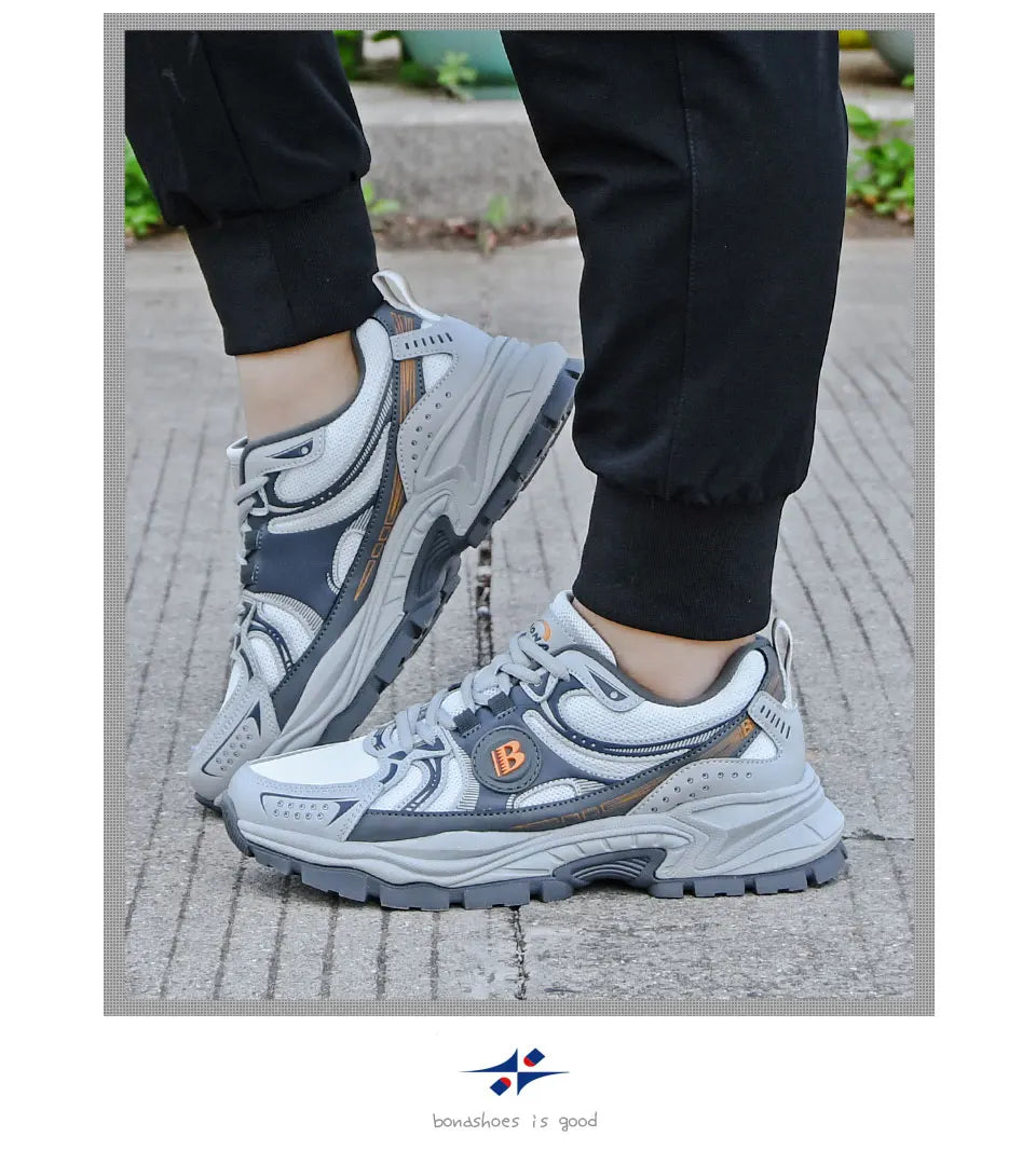 BONA New Designers Action Leather Mesh Jogging Shoes Men Breathable Running Shoes Walking Sports Sneakers Athletic Trainers