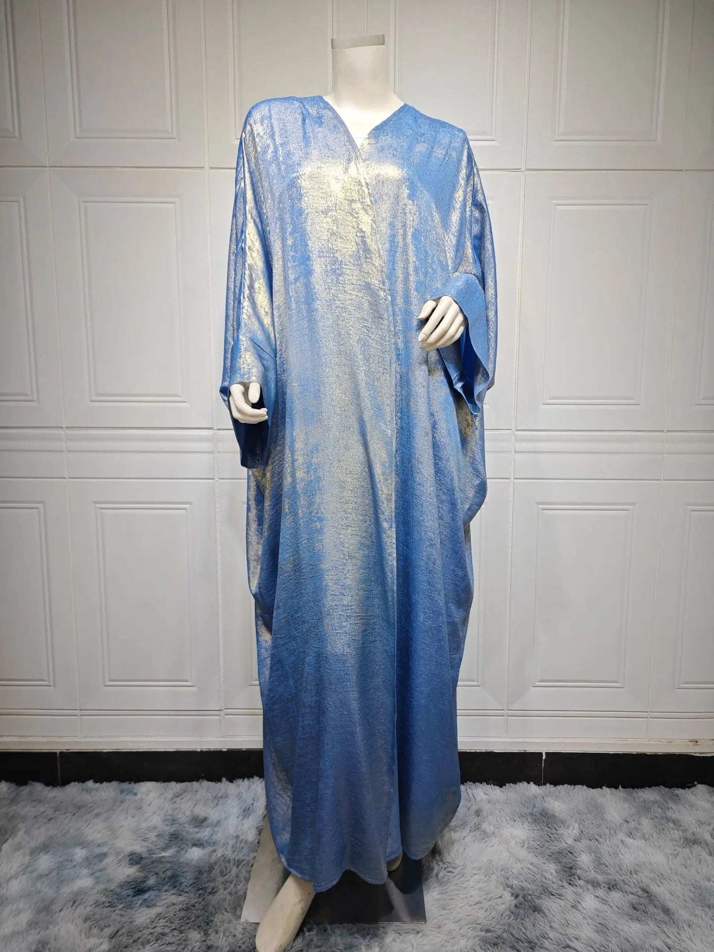 Dubai Luxury Shiny Satin Open Kimono Abaya – Muslim Kaftan Dress for Women