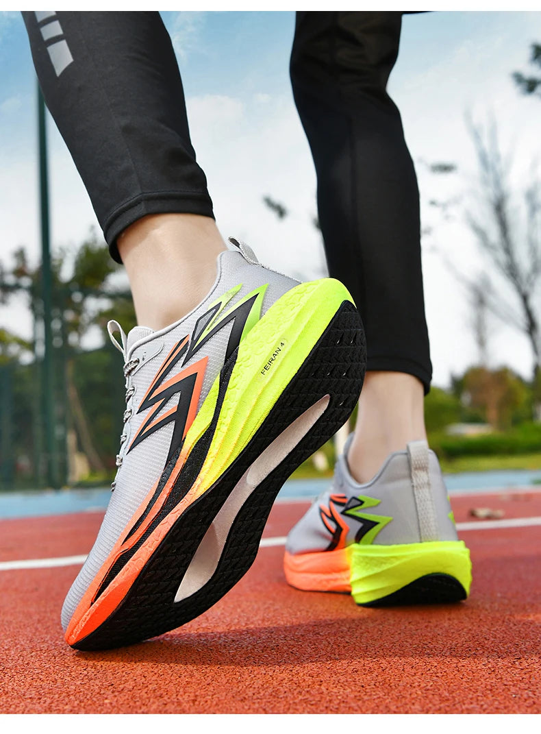 Carbon Plate Marathon Men Sports Running Shoes Air Cushion Lightweight Women Athletic Gym Sneakers Hiking Jogging Footwear
