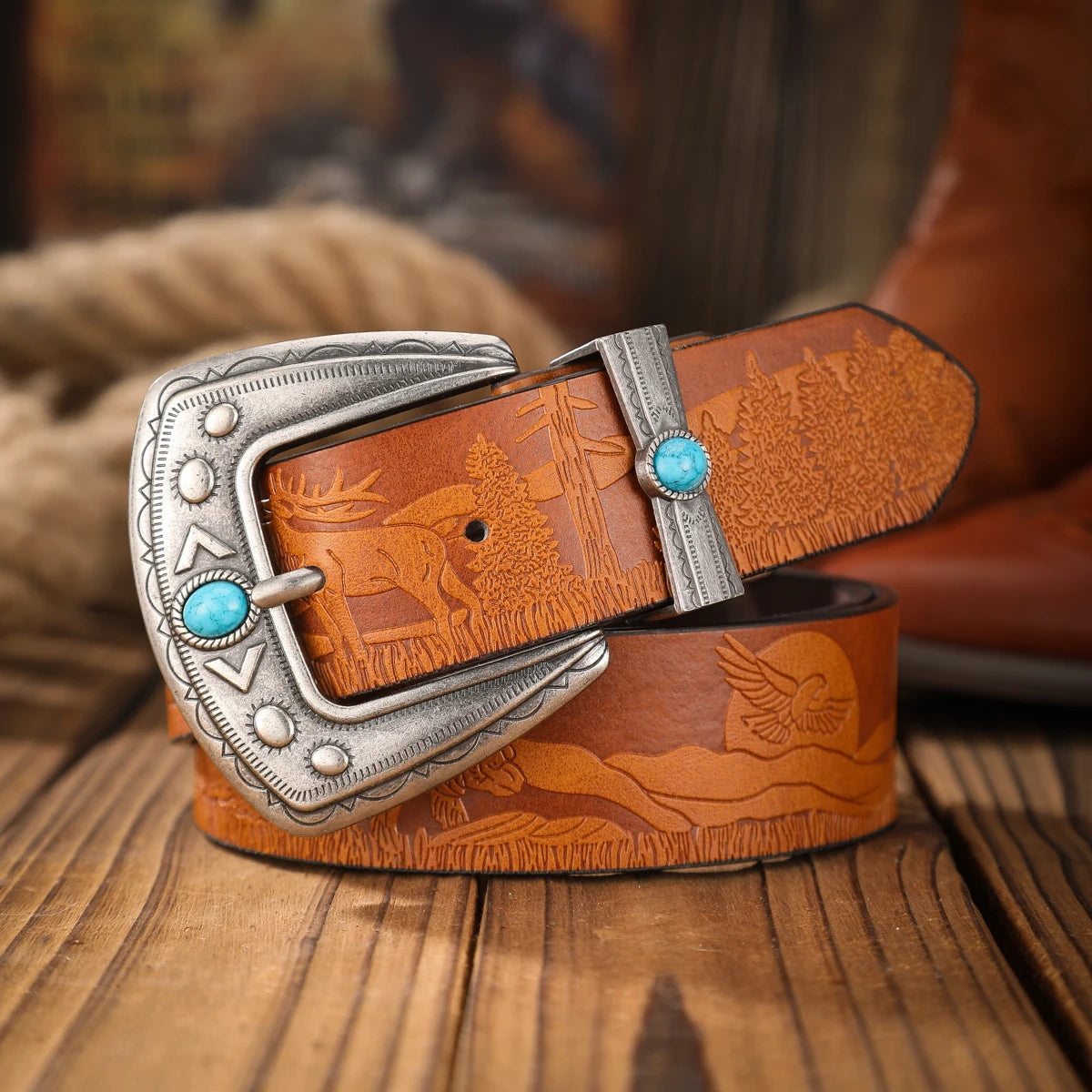 Vintage and fashion collision! PU leather alloy buckle waistband, for both men and women, to create a personalized western style