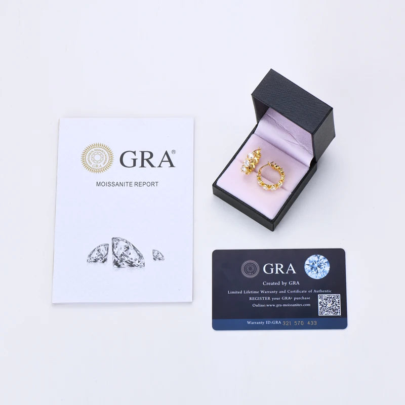 Lnngy 4.8CTTW. Sparkling Round Cut Moissanite Earring For Couples Lovers' Temperament Sparkling Wedding Earrings Jewerly Gift