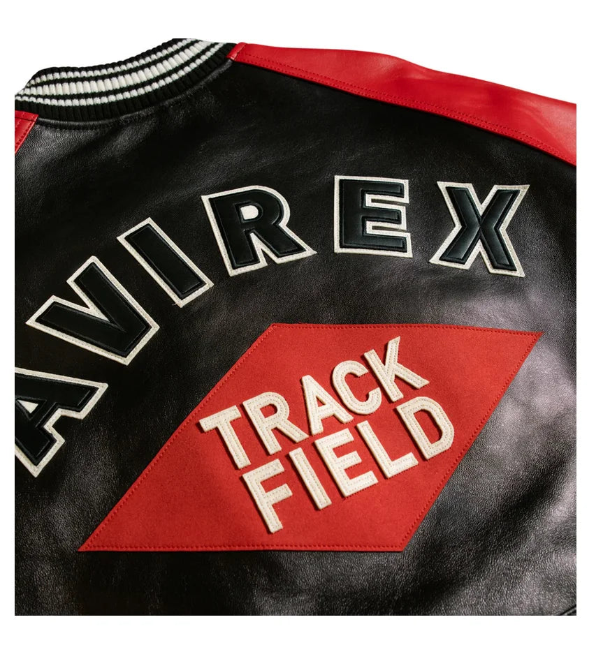 Avirex New Europe Antique Sheepskin Baseball 100% Genuine Leather Varsity Jacket Embroidered Logo Fashion US Size men's Coat Top