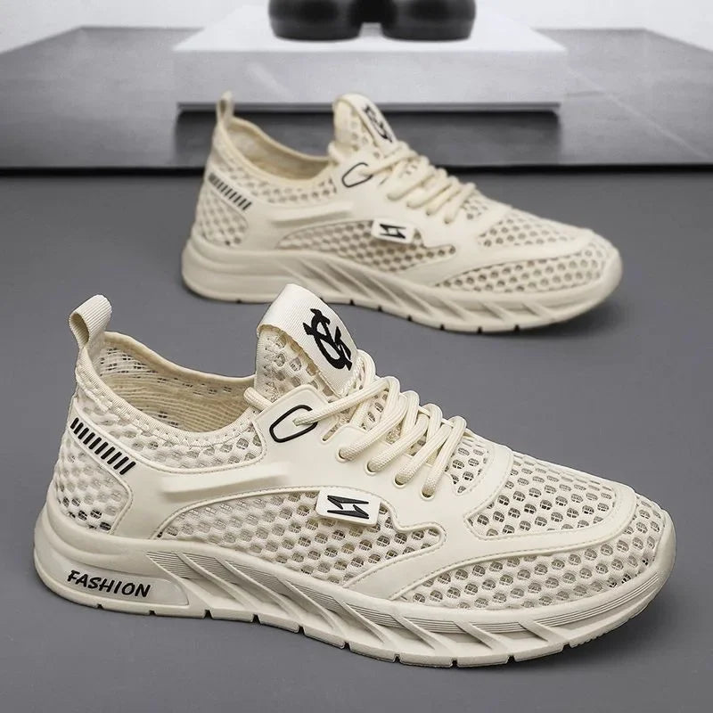 Men's Mesh Sneakers 2024 Summer Mesh Sports Breathable Casual Shoes Comfortable Men's Tennis Shoes Lightweight Running Shoes
