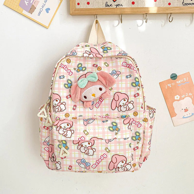 Sanrio Hello Kitty Kuromi Cinnamoroll New Fashion Children's School Bag Cute Large Capacity Kids Backpack College Bag