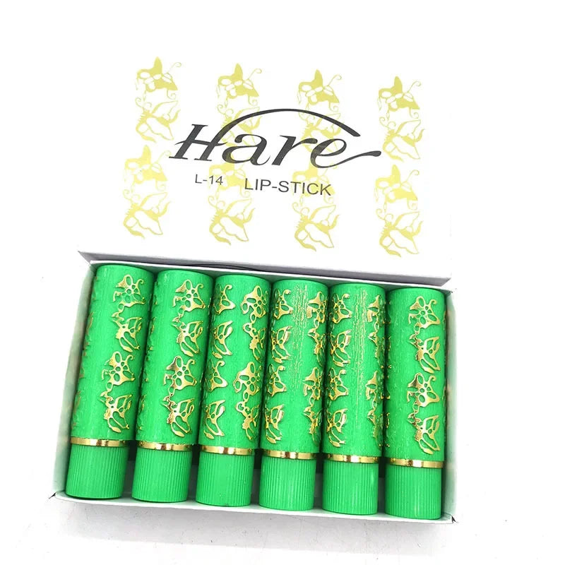 6PCS/Box Lipstick Dark Green Magic Lipgloss Lipstick Long Lasting Waterproof Butterfly Lip Tint Cosmetics Makeup Maquiagem