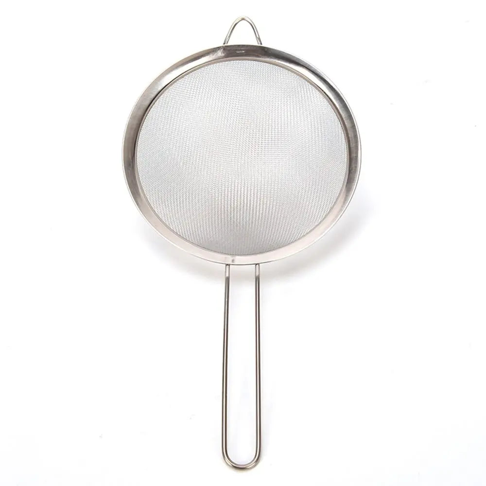 Flour Strainer Mesh With Handle Diameter7/8/10/12/14/16/18/20/22cm Stainless Steel Colander Tea Sifter Kitchen Sieve Filter Tool