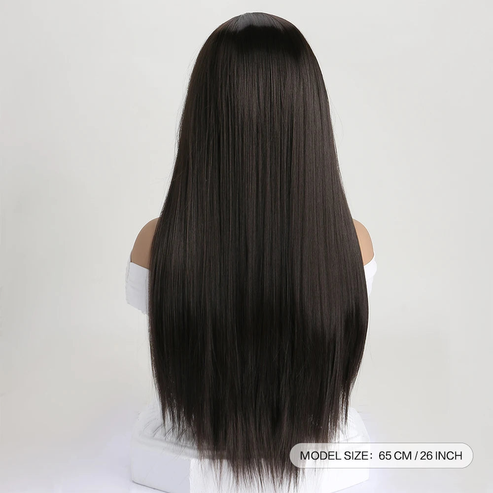 26Inch Colour Wig Long Straight Synthetic Wig for Women Fashion Wig for for Daily Halloween Costume Party Cosplay 