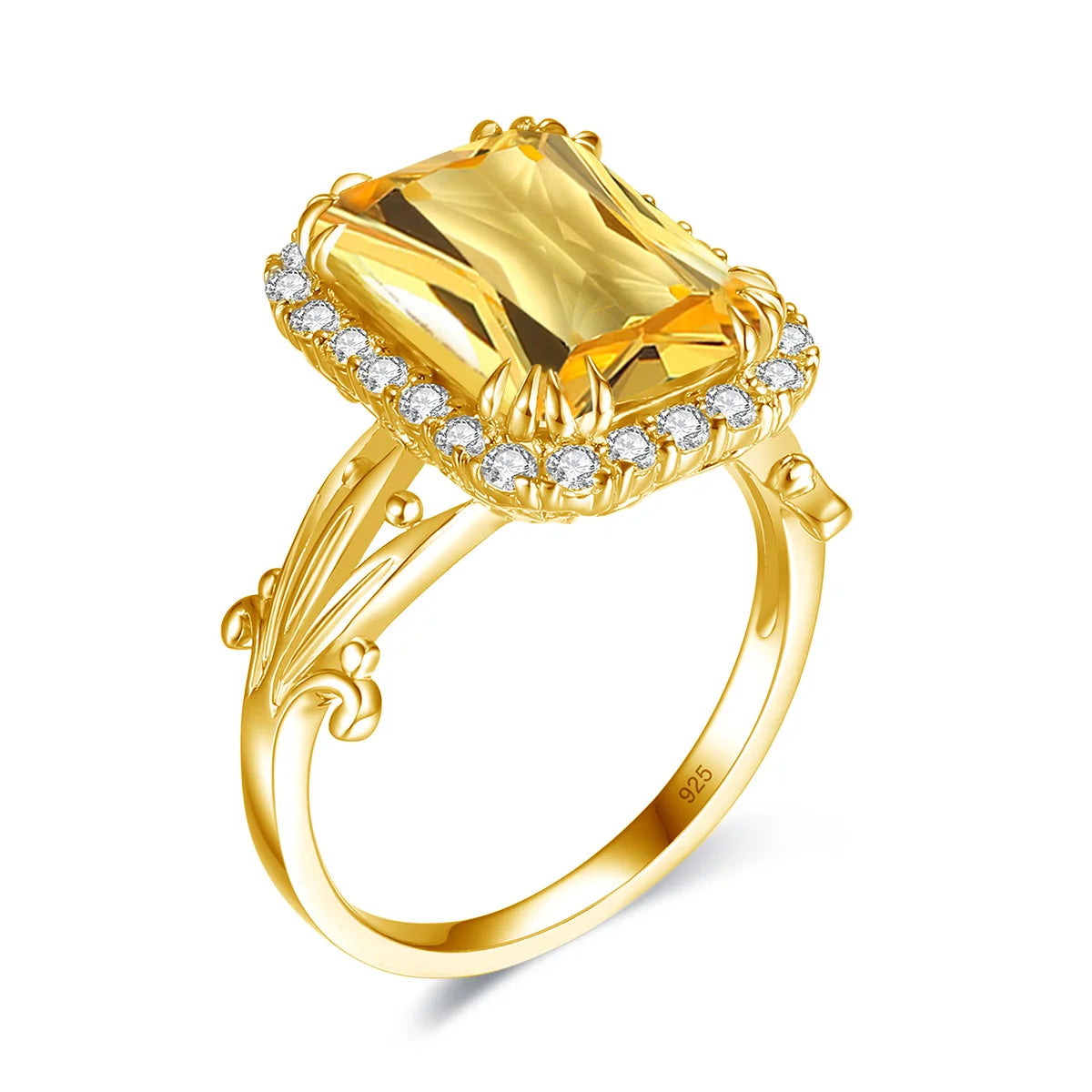 Szjinao High Quality Woman Ring 925 Sterling Silver Aquamarine Rings Gold Plated Luxury Elegant Banquet Party Fine Jewelry