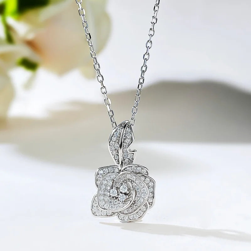 Queen Heart Lab Moissanite Diamond Pendant 100% Real 925 Sterling Silver Wedding Chocker Necklace for Women Engagement Jewelry