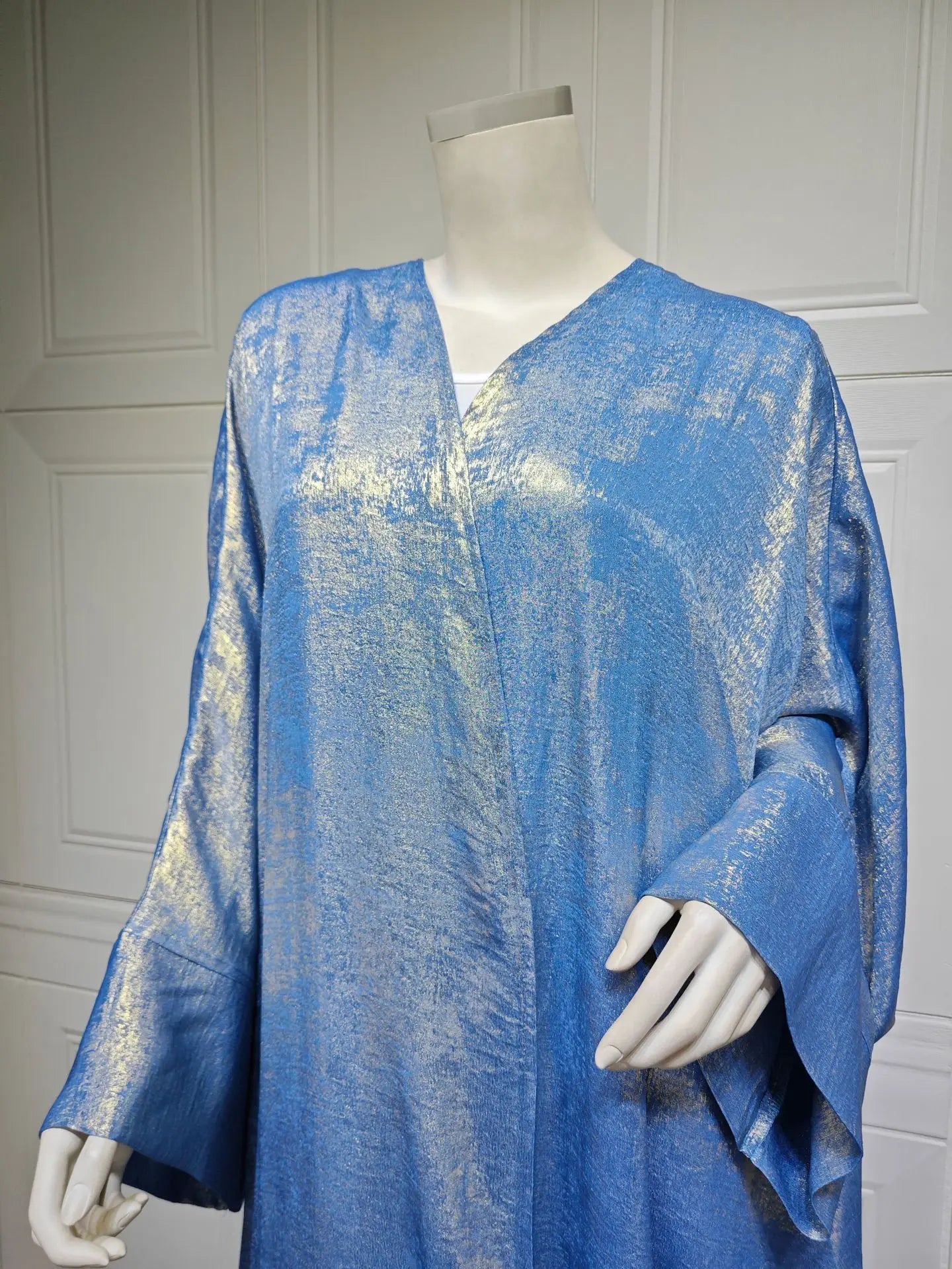Dubai Luxury Shiny Satin Open Kimono Abaya – Muslim Kaftan Dress for Women