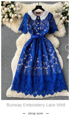 Sheath Bodycon Flower Embroidery Lace Prom Dress – Women's Summer/Fall Short Sleeve Midi Evening Dress