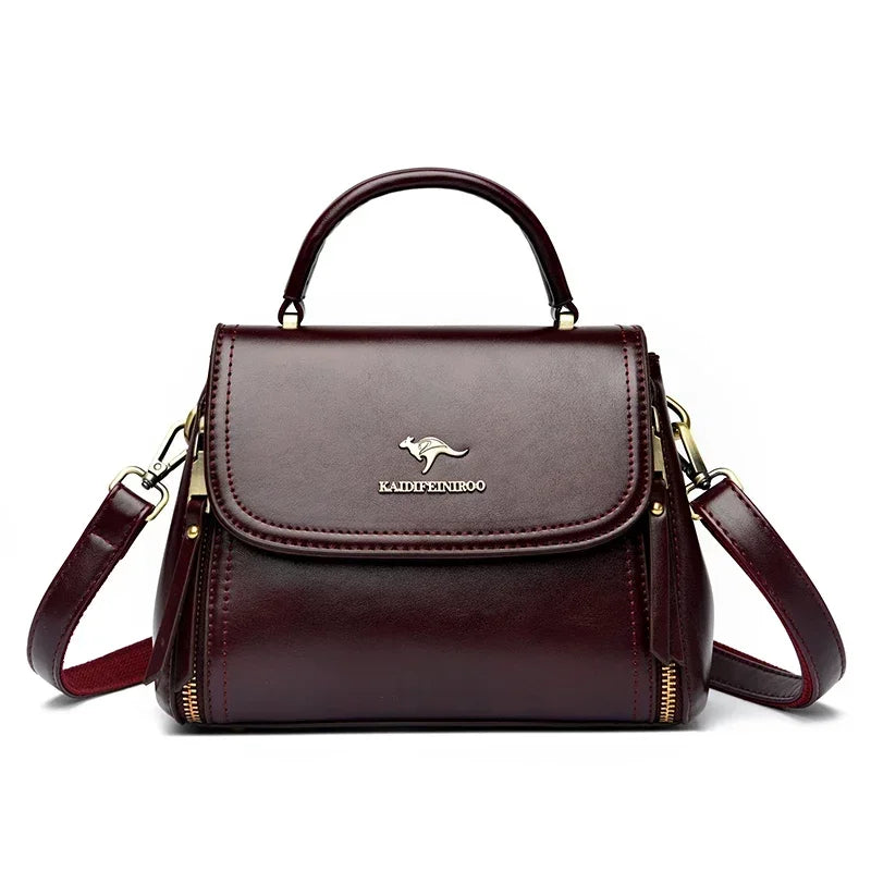 High Quality Soft Leather Tote Bag Fashion New Solid Ladies Purses and Handbags Large Capacity Shoulder Croosbody Bag for Women