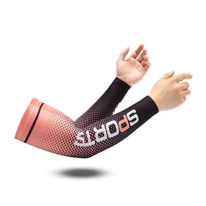 Summer Running Arm Sleeve Ice Silk Cooling Sunscreen Cuff UV Sun Protection Sleeve Anti-Slip Men Women Long Gloves Outdoor Sport