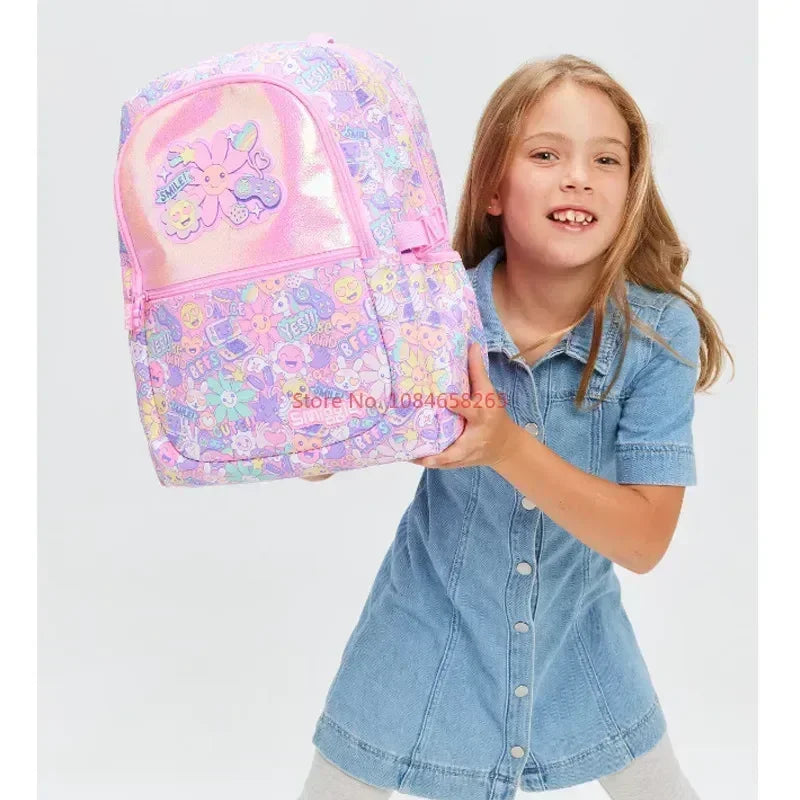 Genuine Australia Smiggle Backpack Pink Sunflower School Bag Cartoon Series Anime Backpack Student Gift Separate Purchases
