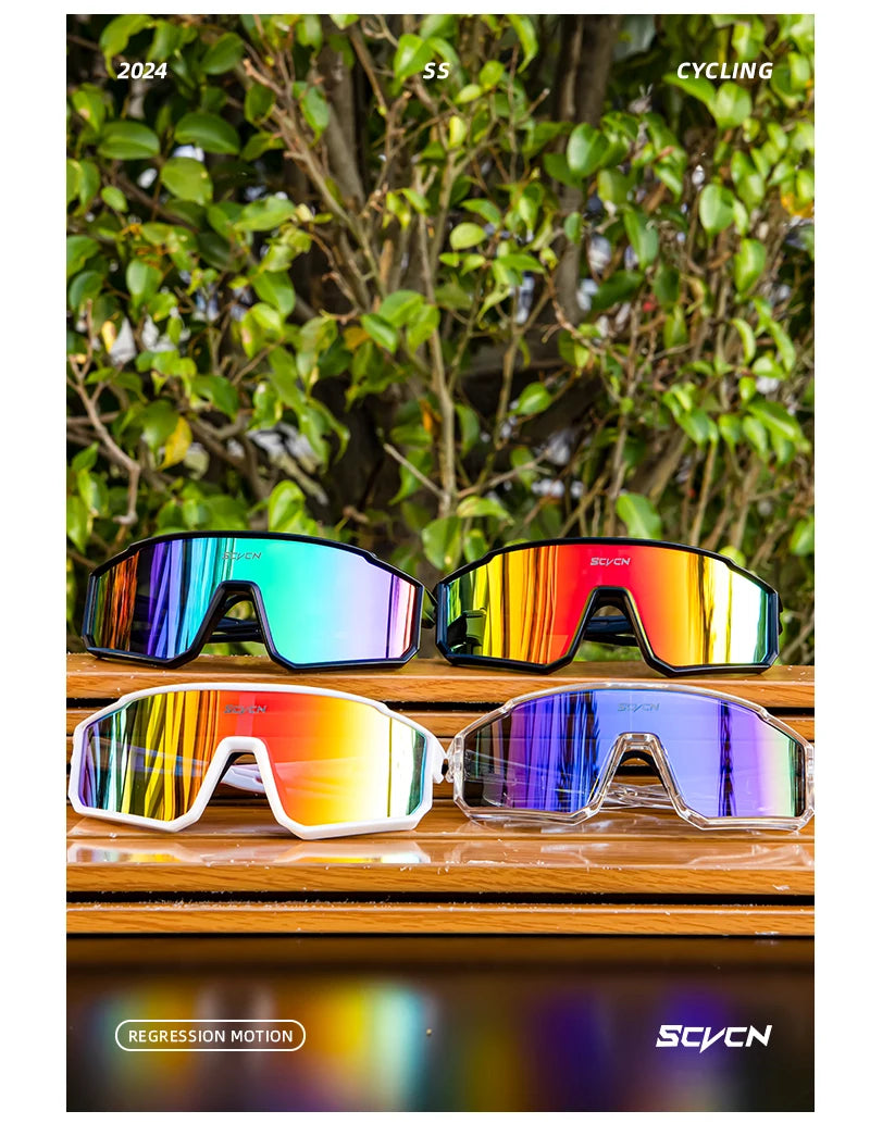 SCVCN Outdoor Cycling Sunglasses Men MTB Road Driving Bike Glasses Sports Mountain Climbing Women Bicycle Cycling UV400 Goggles