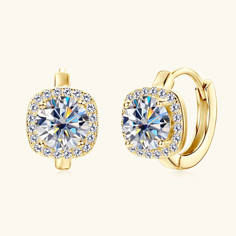 Lnngy 6.5mm Moissanite Earring With GRA Certificate 100% Real 925 Sterling Silver Hoop Earrings For Women Sparkling Jewelry Gift