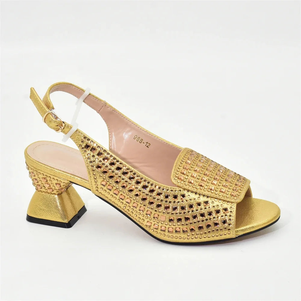 New Arrival Italian Women Pumps Decorated with Rhinestone Shoes for Women 2024 Designer Luxury Wedding Shoes Bride