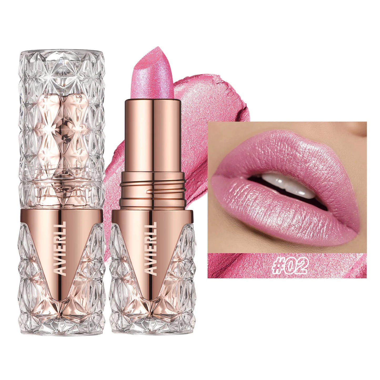 6 Colors 3 in 1 Pearlescent Sparkling Lipstick Matte Glitter Waterproof Long Lasting Pearl Shine Lip Gloss Shimmer Sexy Makeup