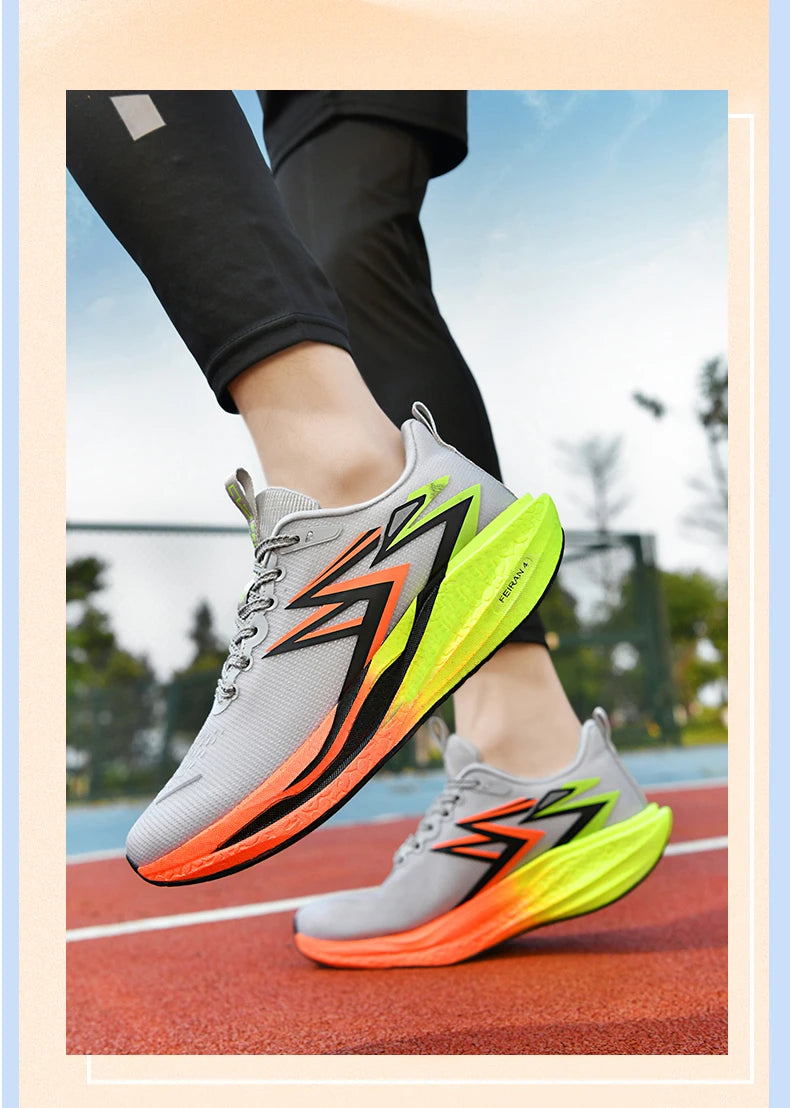 Carbon Plate Marathon Men Sports Running Shoes Air Cushion Lightweight Women Athletic Gym Sneakers Hiking Jogging Footwear