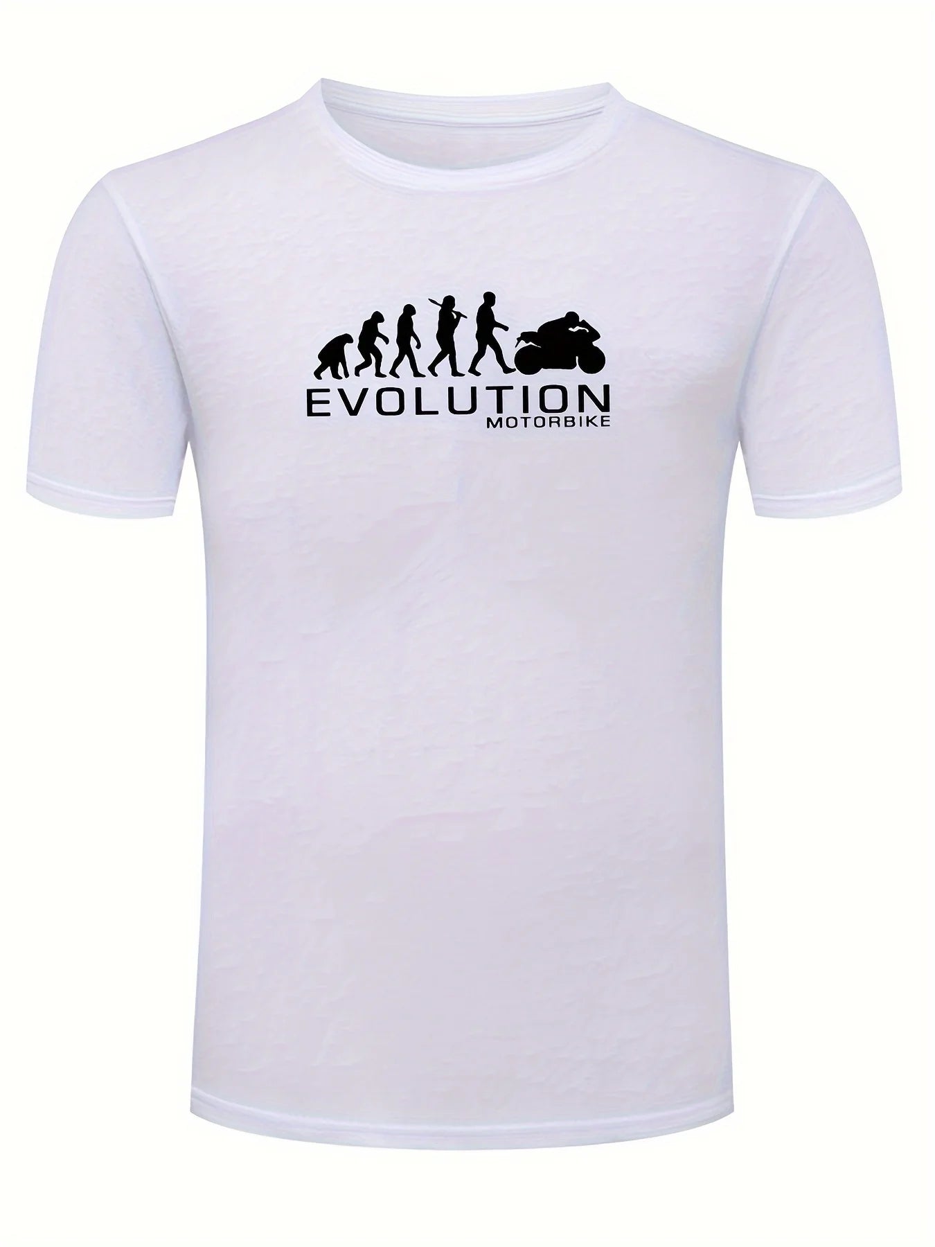 🏍️ Men’s Summer 100% Cotton Casual T-Shirt,Evolution Motorcycle Print | Loose Fit | Round Neck | Breathable Comfort
