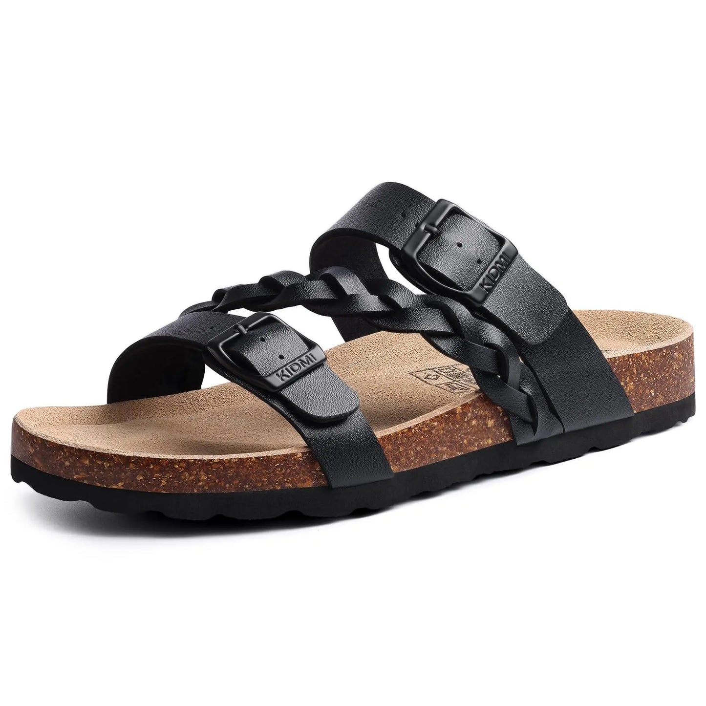 Gacimy Women's Summer Cork Sandals Comfortable Cork Footbed Slippers With Adjustable Buckle High Quality Fashion Brand Slides