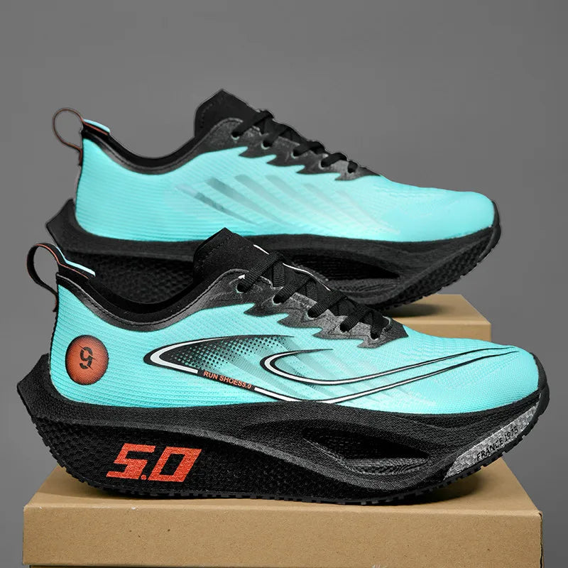 Men's Sports Shoes Cushioning Non-Slip Flat Wear Resistant Sneakers Mesh Breathable Platform Soft Running Shoes for Man