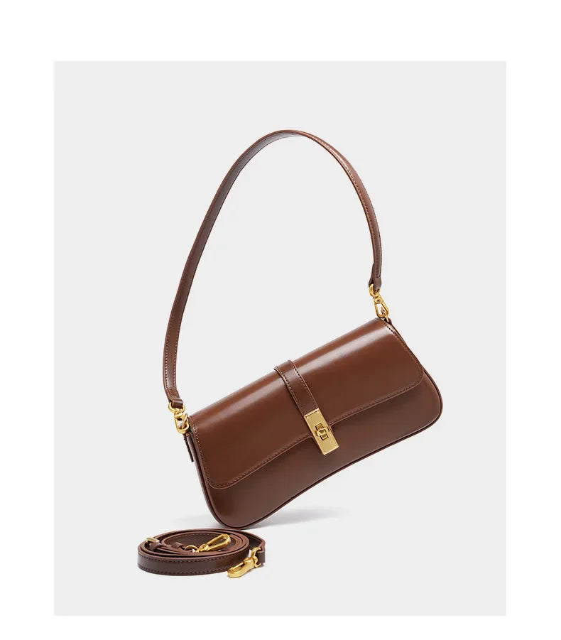 Cowhide Women's Shoulder Bag Luxury Designer Genuine Leather Women Crossbody Square Bags High Quality Fashion Female Handbag
