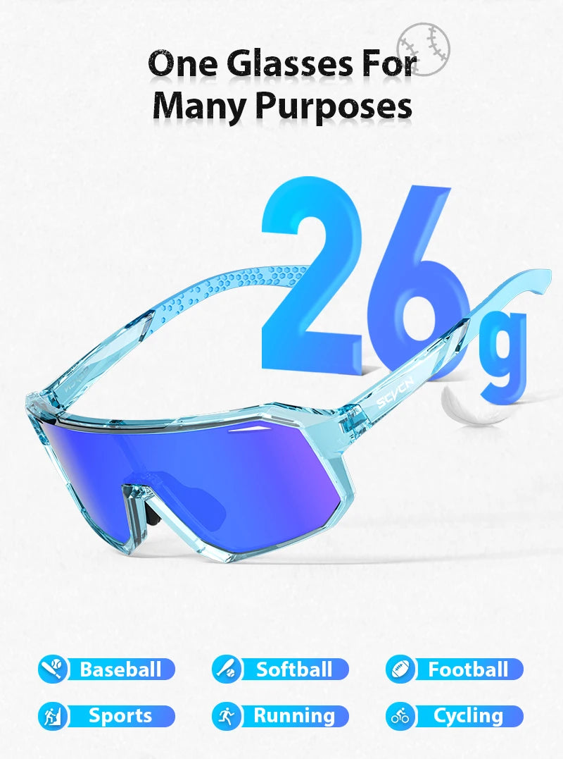 SCVCN New Outdoor Boys Bike Cycling Eyewear Child Sunglasses Teenagers Bicycle Cycling Glasses Kids Sports UV400 Girls Goggles