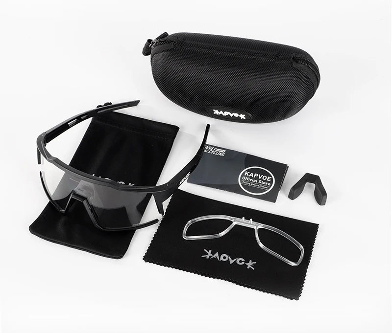 KAPVOE New Photochromic Cycling Glasses Men MTB Cycling Sunglasses Women Road Bicycle Glasses UV400 Outdoor Bicycle Sunglasses