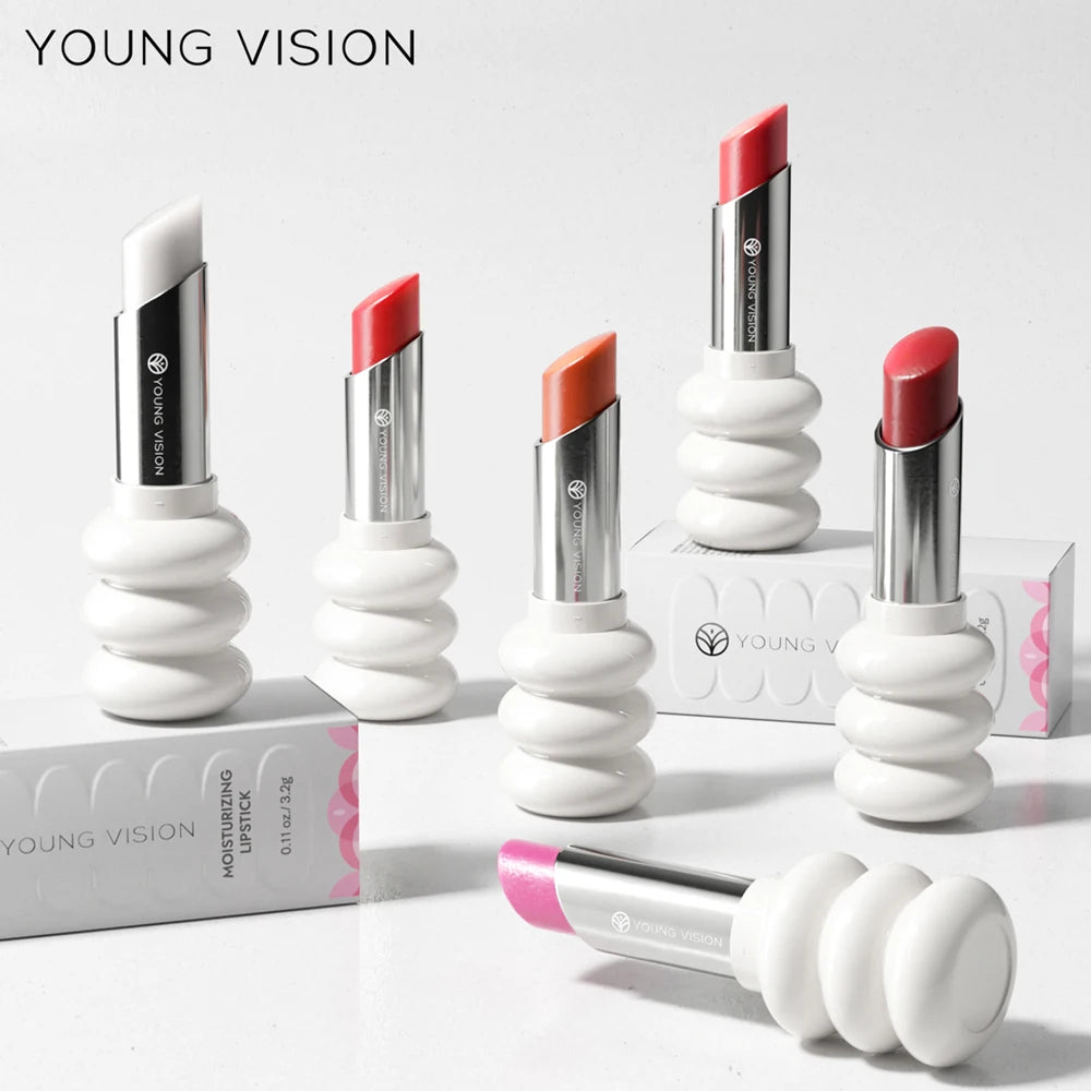 YOUNG VISION 6 Colors Fine Shimmer Nourishing Light Lipstick Long Lasting Colors Easy to Apply Lip Moisturizing Lipstick