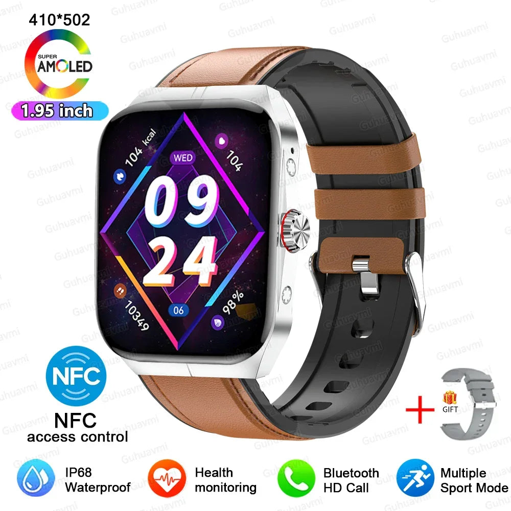 Smartwatch Men Women NFC AMOLED Screen Always Show Time Clock Bluetooth Call IP68 Waterproof Smart Watch Sport Fitness Bracelet