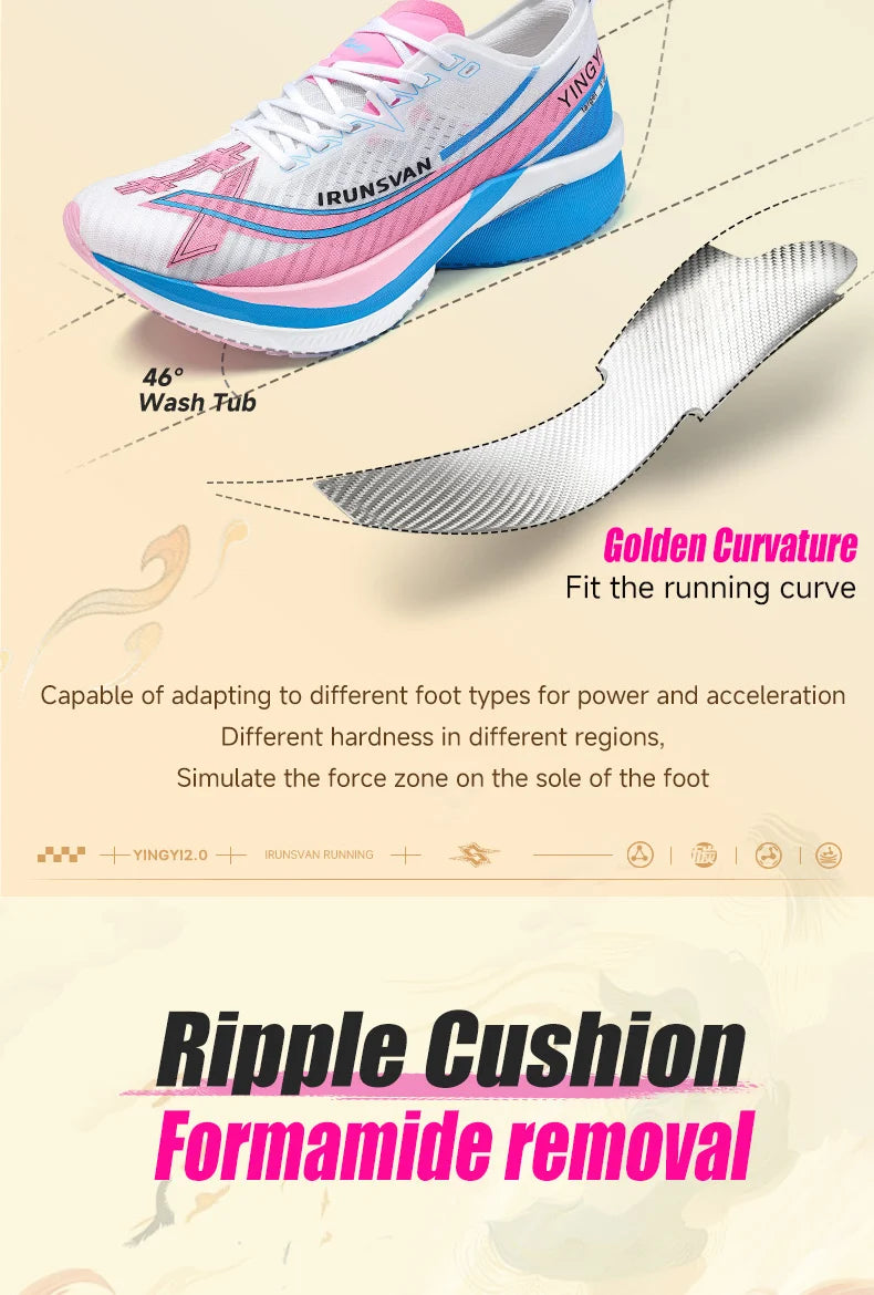 IRUNSVAN Shadow Wing 2.0 Carbon 2024 Sport Shoes Original Trendy Casual Sneakers Outdoor Marathon Running Shoes Men Unisex