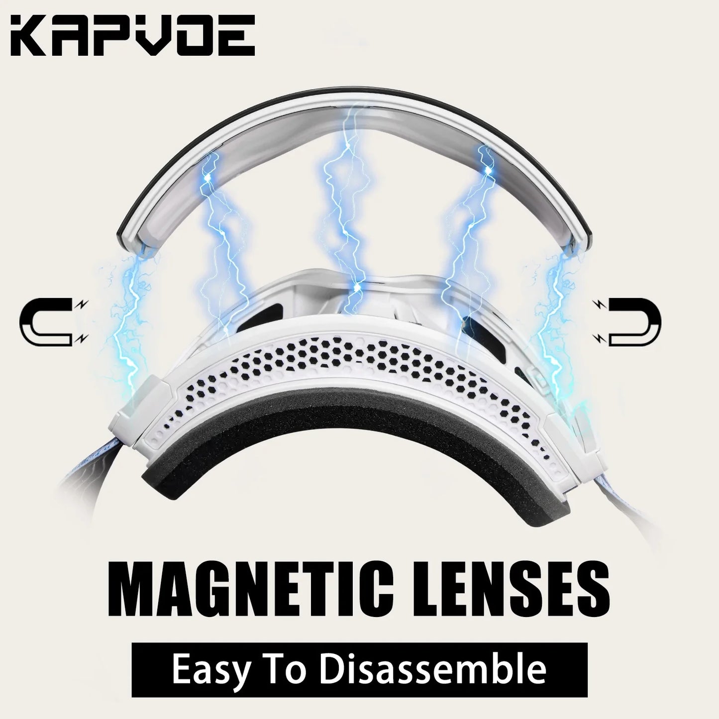 KAPVOE Winter Outdoor Ski Goggles Double Magnet Adsorpt Layers UV400 Anti-fog Coatings Snowmobile Snowboard Skiing Men Women