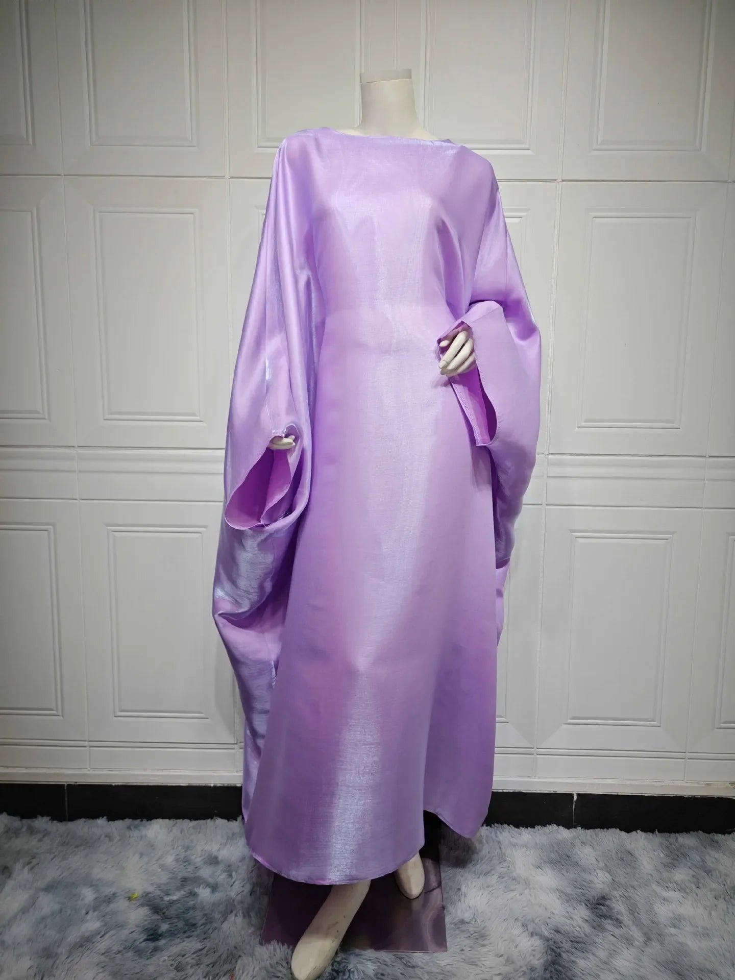 2024 Muslim Dress Women Summer Fashion Muslim Long Sleeve Satin Plus Size Long Abaya Kaftan Abaya Dubai Abaya Muslim Clothes