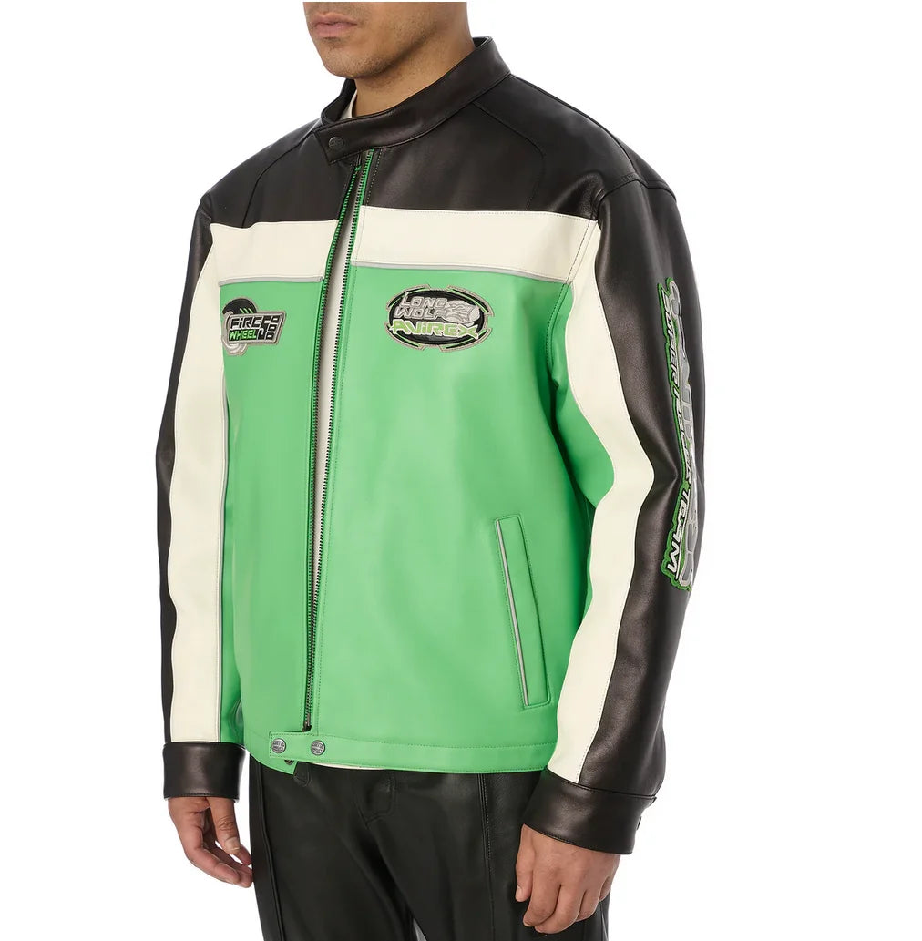 AVIREX new LONE WOLF RACER JACKET men's European lambskin motorcycle racing suit riding suit fashion casual leather jacket coat