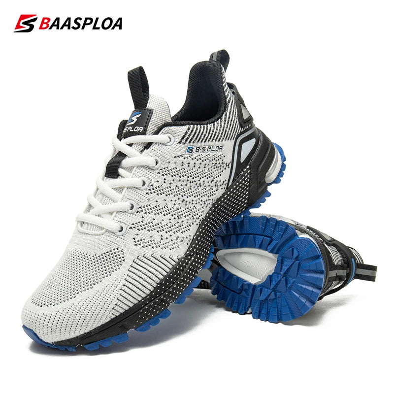 Baasploa Men Running Shoes Lightweight Sport Shoes for Men Mesh Breathable Casual Sneakers Non-Slip Outdoor 2023 New Arrival