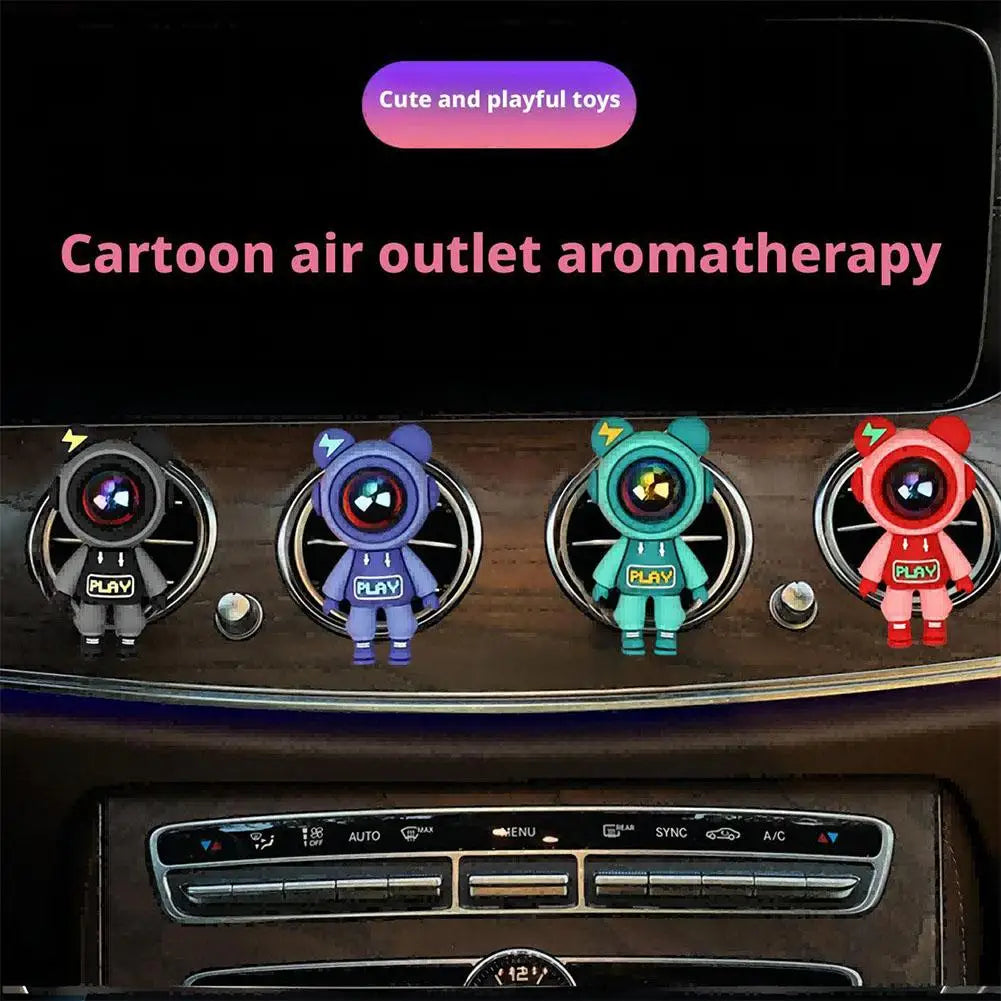 Car Air Outlet Perfume Tablets 3D Lightning Bear Air Conditioner Mouth Interior Decoration Products Car Deodorization Spaceman