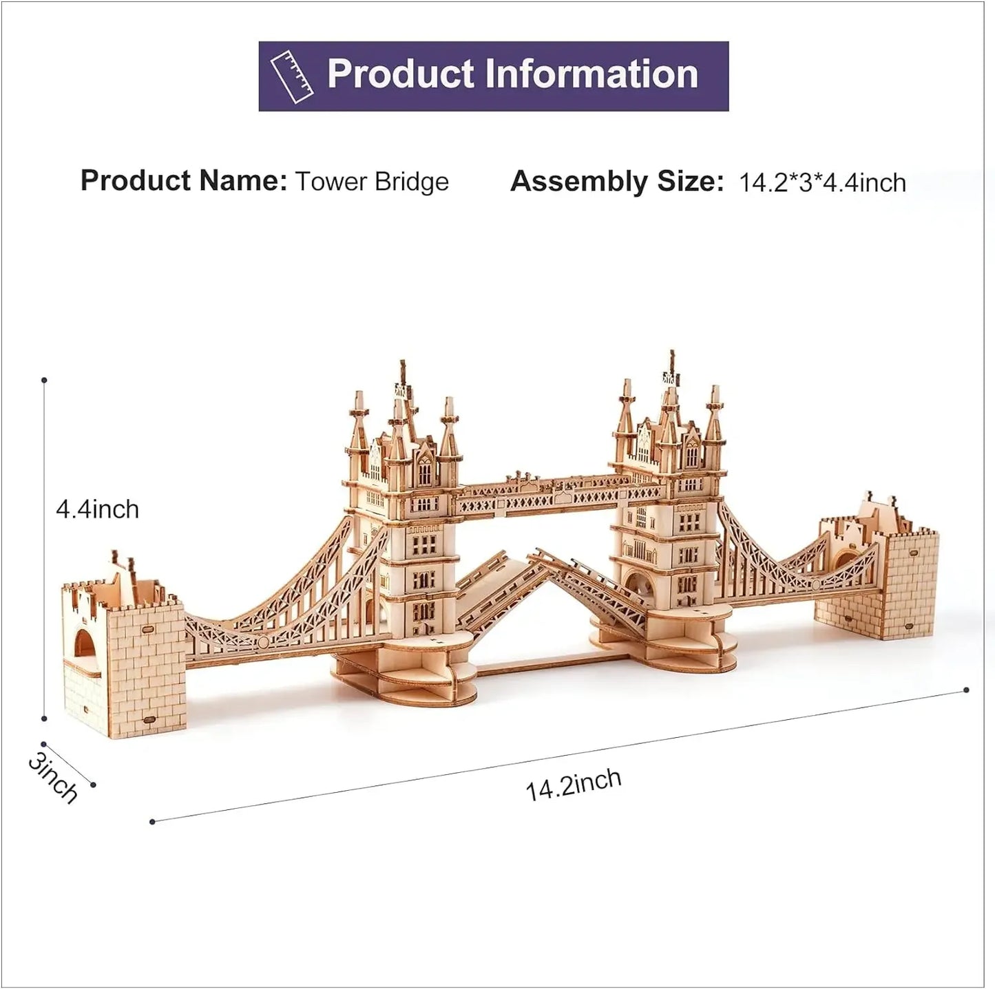 Robotime 3D Puzzle Wooden Kits DIY Tower Bridge Big Ben Set Eiffel Tower Model Kit Home Decor Birthday Gifts