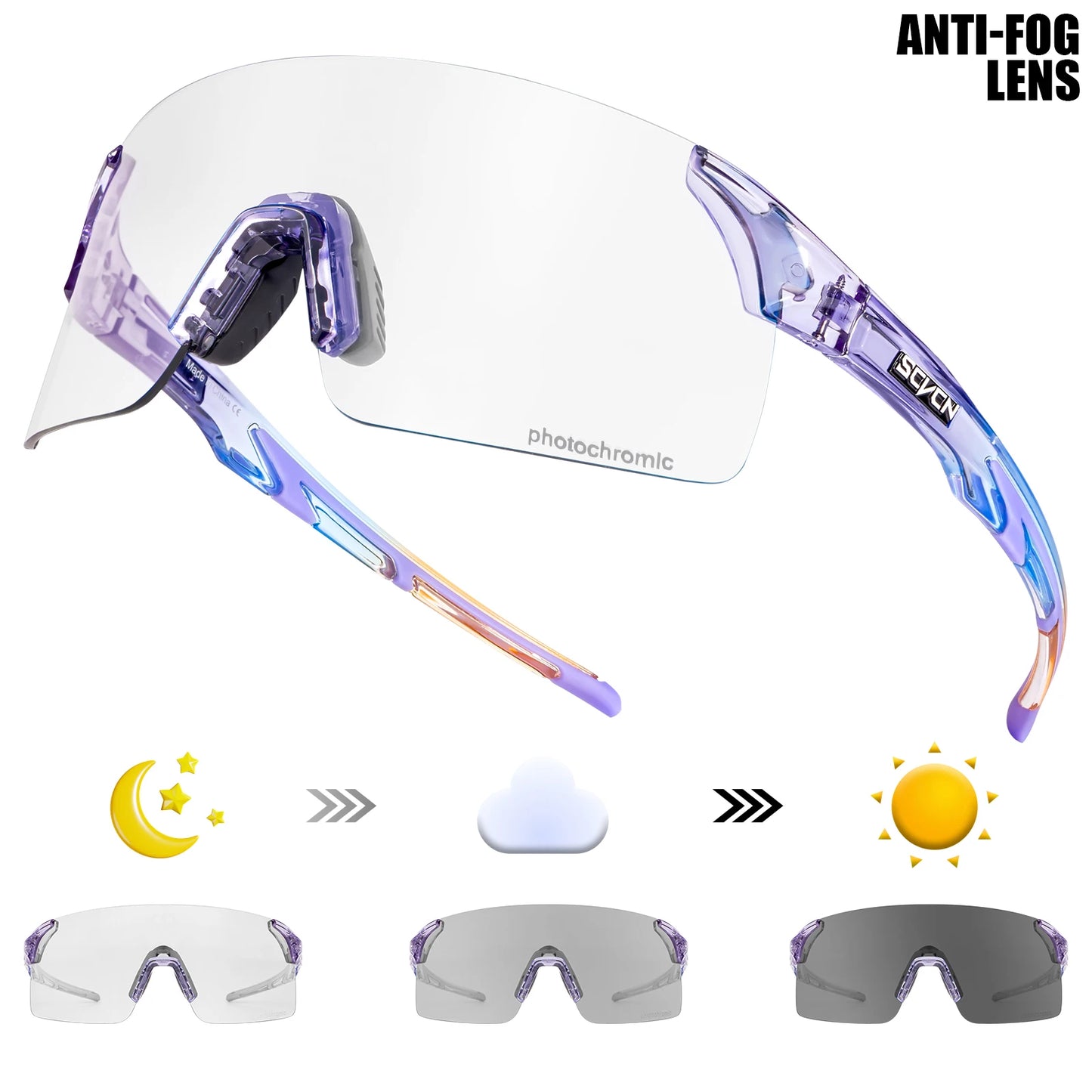 SCVCN New MTB Anti Fog Photochromic Sunglasses Men Outdoor Anti-fog Cycling Glasses Bicycle Women Bike MTB UV400 Sports Eyewear