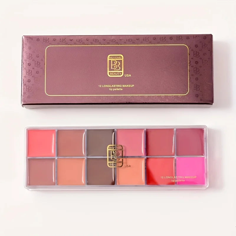 12 Color Lip Gloss Palette Makeup Moisturizing Lipstick Palette, Makeup And Cosmetic For Women Valentine's Day Gifts