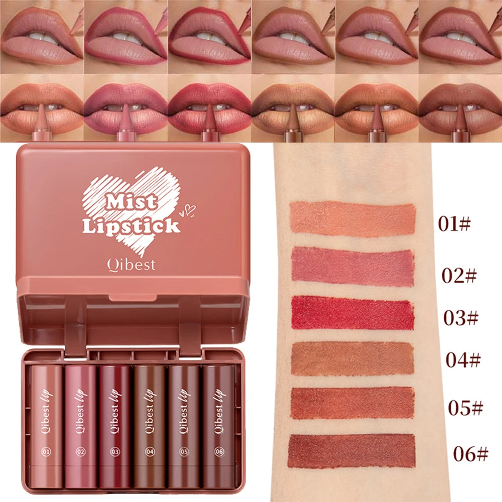Twist Up Lip Liner Lipstick Pen Multipurpose Powder Blusher Velvet Matte Waterproof Lip Contour Non Stick Cup Lip Rouge Makeup