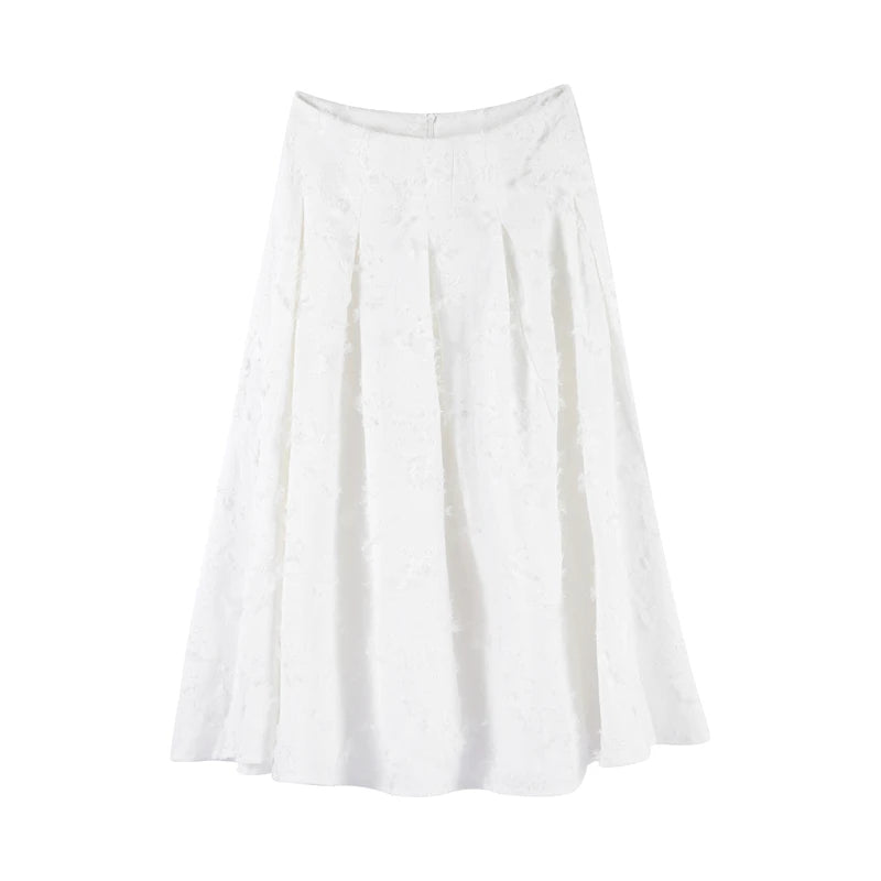 Street Shirt & Skirt Set – Women’s Turn-Down Collar Button Top with High Waist Pleated Skirt – Spring/Summer 2025