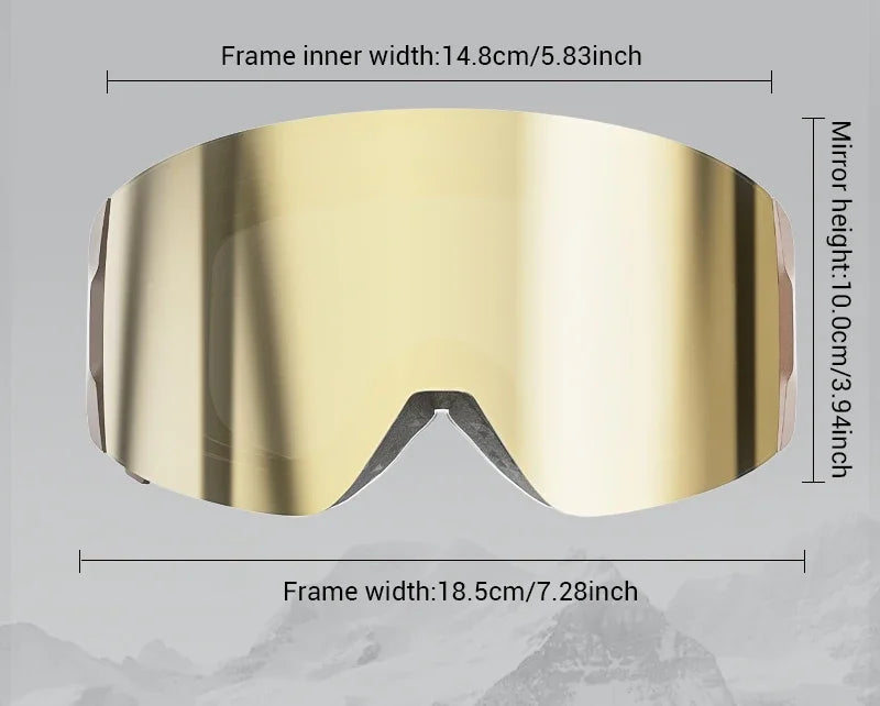 KAPVOE Winter Outdoor Ski Goggles Double Magnet Adsorpt Layers UV400 Anti-fog Coatings Snowmobile Snowboard Skiing Men Women